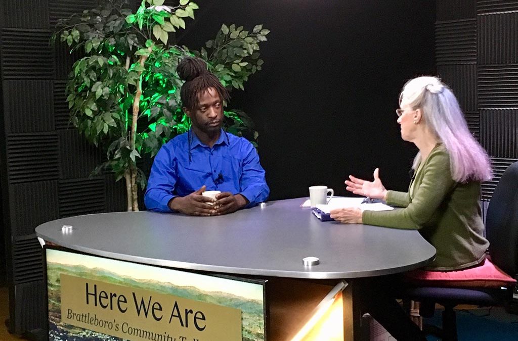 Great River Terrace resident Melvin Harris speaks on local TV show.