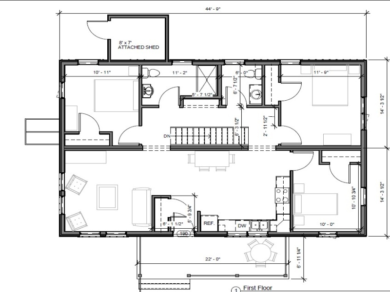 View of the new construction's floor plan layout 